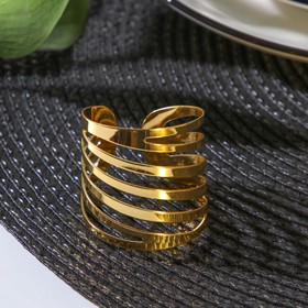 Кольцо для салфетки «Линии», 4×4×4 см, цвет золотой
