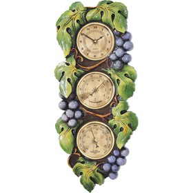 Настенные часы, серия: Интерьер, "Виноград", с барометром и гигрометром
