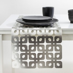 Дорожка на стол «Геометрия», 30×90 см, цвет серебро