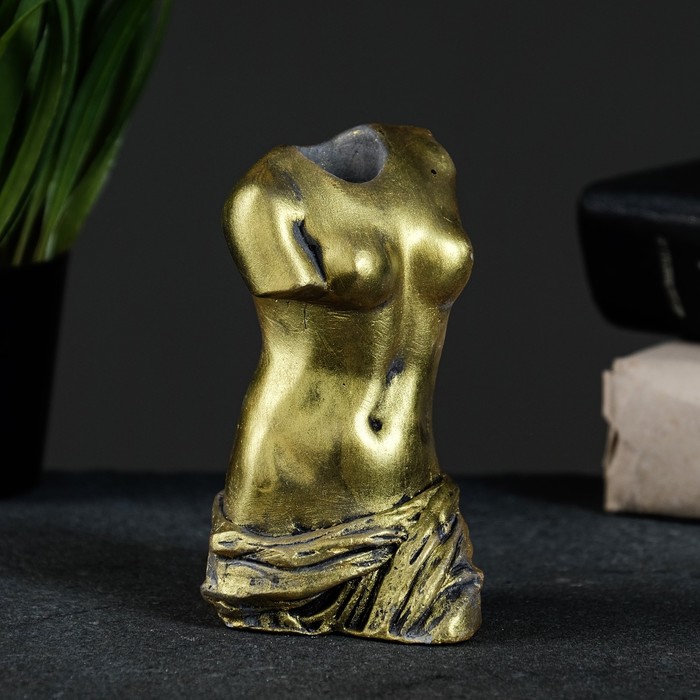 Ваза "Женское тело" золото, 10х6х5см - фото 4556678