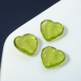 Бусина стеклянная "Preciosa" листик (набор 10шт), 9*8,5*3мм, цвет оливково-зелёный