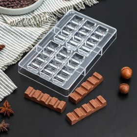 Форма для шоколада «Киндер», 14 ячеек, 20×12×2,5 см, ячейка d=3 см