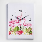 Часы-картина настенные "Фламинго", плавный ход, 30 х 40 см