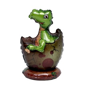 Шар-игрушка фольгированный 20" «Динозавр в скорлупе», цвет зелёный - фото 10372696