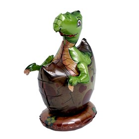 Шар-игрушка фольгированный 20" «Динозавр в скорлупе», цвет зелёный - фото 10372697
