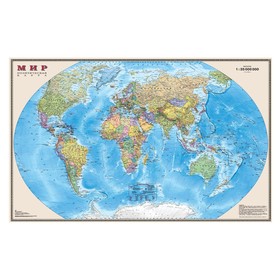 Карта мира политическая, 90 х 58 см, 1:35М, ламинированная
