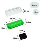 Мини-парник для рассады, 40 × 16 × 13 см, 2 вставки, 8 ячеек, чёрный, Greengo 7675050