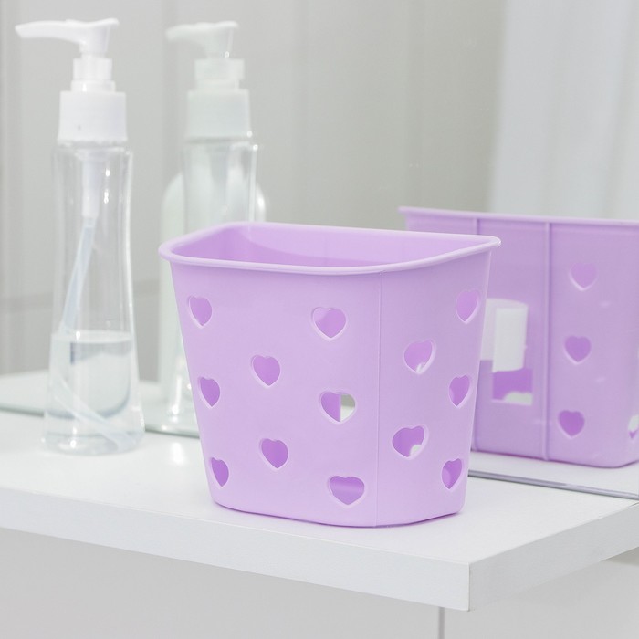 Подставка для ванных принадлежностей «Сердечко», 12×7×10 см, цвет МИКС - фото 3999158