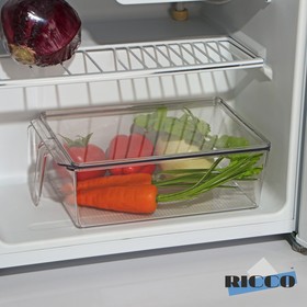 Органайзер для холодильника с крышкой и ручкой 32х20,5х10 см, цвет прозрачный