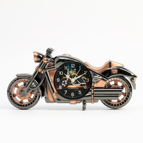 Будильник ′Ретро мотоцикл′, дискретный ход, 27 x 13 x 4 см, АА, коричневый в Донецке