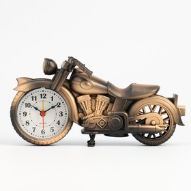 Будильник ′Ретро мотоцикл′, дискретный ход, АА, 21.5 x 10.5 x 5 см, бронзовый в Донецке