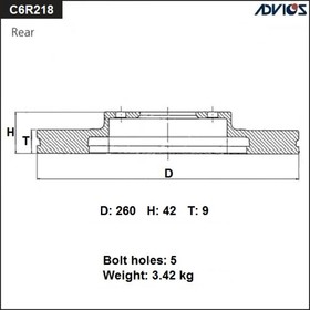 Диск тормозной зад. ADVICS (R) HONDA CIVIC FD1 (05-11) 7658930