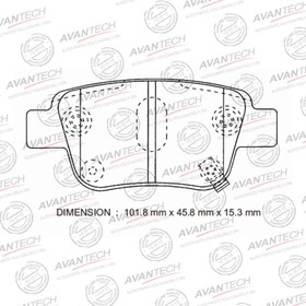 Колодки тормозные дисковые Avantech (противоскрипная пластина в компл.) AV846 7659427