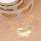 Наклейка прозрачная с тиснением "Сердца", золотая, 300 шт 3,8 х 3,8 см 7695325