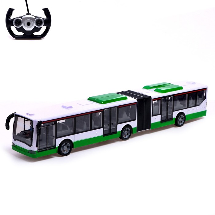 Автобус радиоуправляемый «Городской», работает от аккумулятора, цвет зелёный - фото 4542944