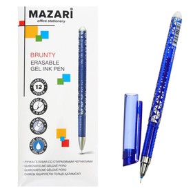 Ручка гелевая "стираемая" Mazari Brunty, 0.5 мм, игольчатый пишущий узел, синяя