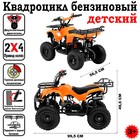 Квадроцикл бензиновый детский, двухтактный, 49 сс, механический стартер, оранжевый, М-49 5471165 Квадроцикл бензиновый детский, двухтактный, 49 сс, механический стартер, оранжевый, М-49 5471165