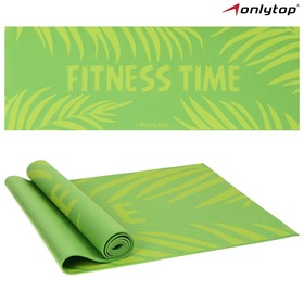 Коврик для фитнеса Fitness time 173 х 61 х 0,4 см, цвет зелёный 7387391