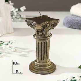 Свеча фигурная лакированная "Колонна большая", 10х5 см, бронза