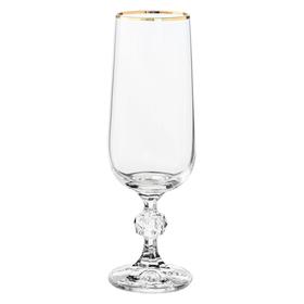 Набор бокалов для шампанского Sterna, декор «Отводка золото», 180 см x 6 шт.