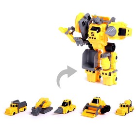 Набор роботов «Стройботы», 5 штук, собираются в 1 робота, в пакете