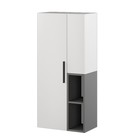 Шкаф-пенал Альберо настенный 550х309х1200 белый/графит серый
