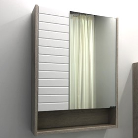 Зеркало-шкаф COMFORTY «Клеон-60» цвет белый/дуб дымчатый