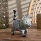 Сувенир дерево "Котик" серый 12х14х8 см - фото 800769347