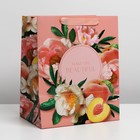 Пакет ламинированный с пластиковым окном «Персики», 30,5 × 25 × 17,5 см 7183828