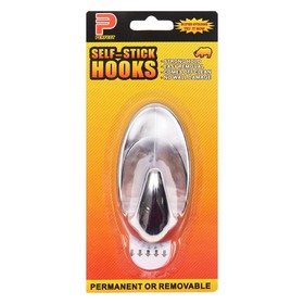 The hook is self-adhesive, round, with a non-traction removal system, chrome, 5.5 * 11 cm, 1 pc. 