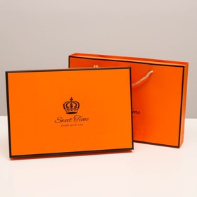Коробка подарочная оранжевая, "Sweet time", 33х22х5