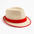 Шляпа женская MINAKU "Летняя" цвет бежевый/красный, р-р 56-58 - фото 4684949