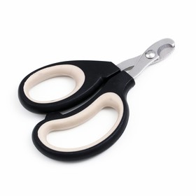 Ножницы-когтерезы "Пижон" Premium с эргономичной ручкой, чёрно-бежевые