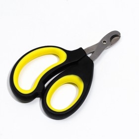 Ножницы-когтерезы "Пижон" Premium с эргономичной ручкой, чёрно-жёлтые