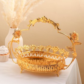 Подставка для десертов Blossom, 31×20×23 см, круглая, цвет металла золотой