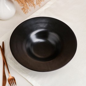Тарелка для подачи "Гнездо", глубокая, матово-чёрная, диаметр 25.5 см