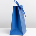 Пакет подарочный с лентой «Синий», 13 × 19 × 9 см - фото 800776161