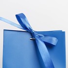 Пакет подарочный с лентой «Синий», 13 × 19 × 9 см - фото 800776162