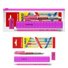 Набор в ZIP-пакете ErichKrause Neon Solid, 8 предметов, розовый - фото 6850328