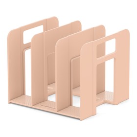 Лоток для бумаг вертикальный, 3 отделения, ErichKrause Techno Powder, розовый