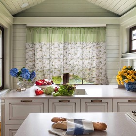 Комплект штор для кухни Нарцисс 300х160 см, зеленый, 100% п/э