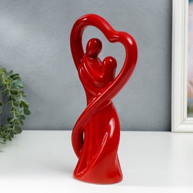 Сувенир керамика "Абстракция. Объятия в сердце" красный 26,5х13,5 см - фото 10568091