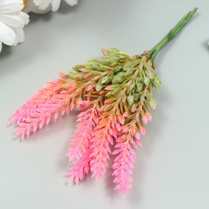 Искусственное растение для творчества "Лаванда" 1 букет=6 веточек розовый 14 см - фото 4063450