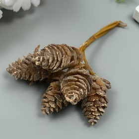 Искусственное растение для творчества "Шишки" 1 букет= 6 шишечек коричневый 10 см - фото 10568385