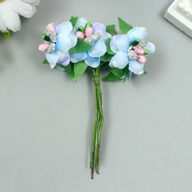 Цветы для декорирования "Ирис" голубой 1 букет=6 цветов 9 см - фото 10568439