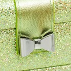 Шкатулка кожзам для украшений сундук с бантом "Мелкие квадратики. Зелёный" 13,5х16,5х23 см - фото 10568802