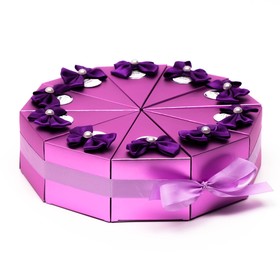 Набор сборных коробок в виде торта, фиолетовый, 12 х 8 х 6 см - фото 10568858