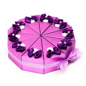 Набор сборных коробок в виде торта, фиолетовый, 12 х 8 х 6 см - фото 10568859