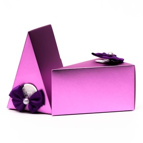 Набор сборных коробок в виде торта, фиолетовый, 12 х 8 х 6 см - фото 10568860