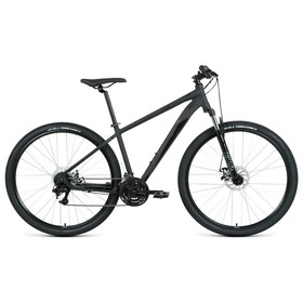 Велосипед 29" Forward Apache 2.2 D, 2022, цвет черный матовый/черный, размер рамы 17"